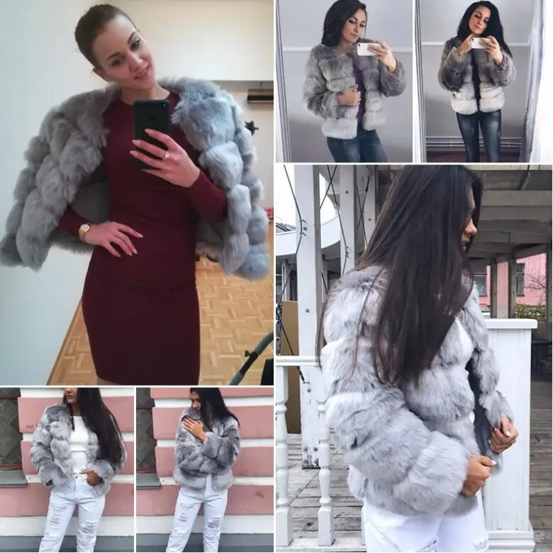 Модное короткое пальто из искусственного меха для женщин сезон осень зима