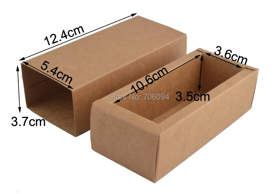12,4*5,4*3,7 см 50 шт косметический крафт-ящик бумажная коробка коричневая крафт-бумага ручной работы подарочные коробки, коробка для эфирного масла, коробка с логотипом на заказ