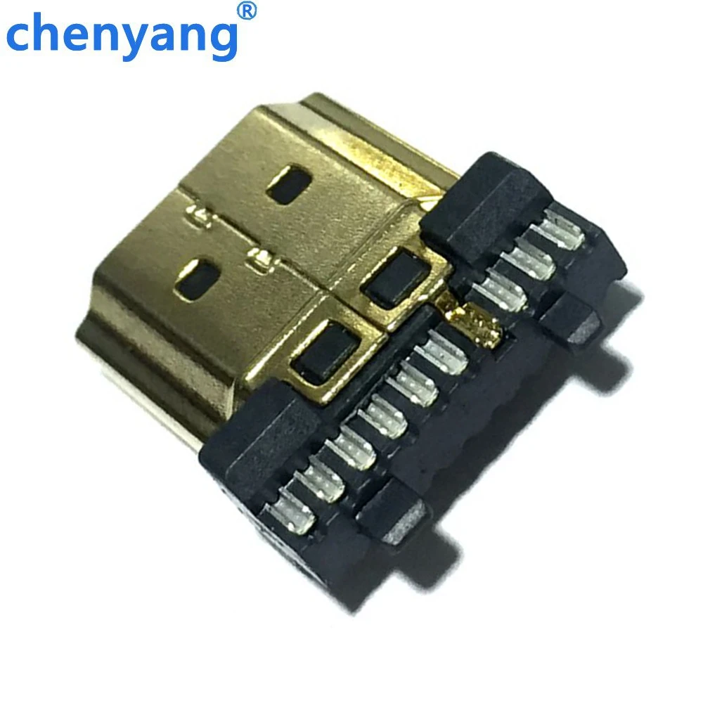 10 шт. DIY HDMI Тип C сварочный Тип штекер 19 Pin PCB разъем 19+ 1 Позолоченные вилки