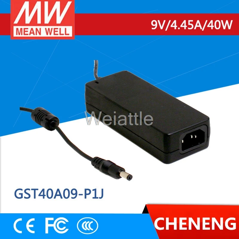 Средний проверенный GST40A09-P1J 9 V 4.45A meanwell GST40A 9 V 41 W Industrial Высокая надежность промышленный адаптер