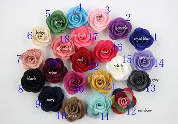 

1000ps/lot wholesale 4cm Mini Burlap Flowers felt back,Fabric Flower, Rosettes, DIY, Hair Accessories girl Headbands