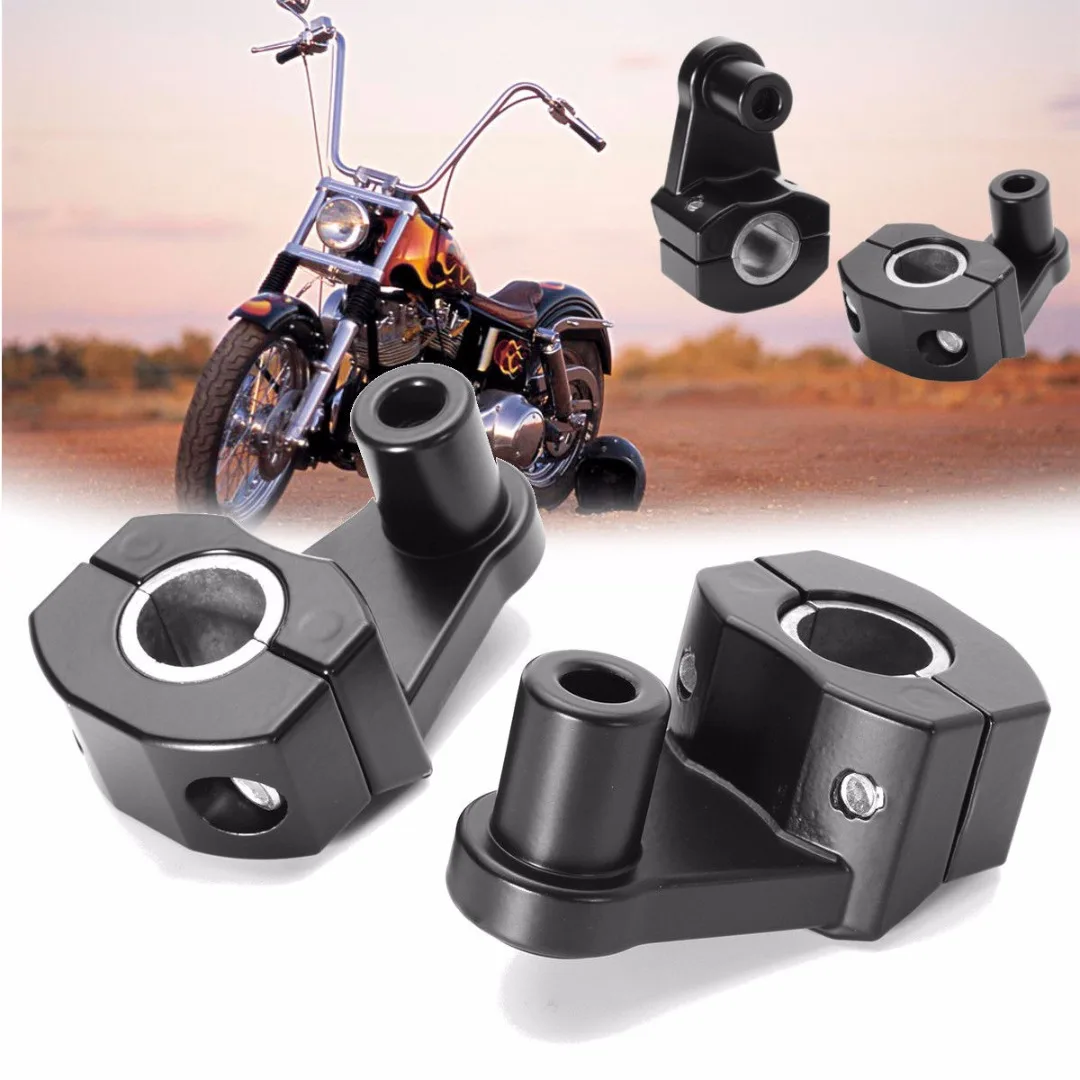 

New Arrival 1 Pair 7/8" 22mm Motorcycle HandleBar Handle Fat Bar Mount Clamp Riser CNC Machined 6061-T6 Aluminum