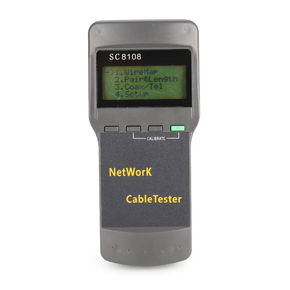 

SC8108 Multifunctional Network Tester Portable LAN Phone Cable Meter&Tester Wire Tracker LCD Display 5E 6E RJ45