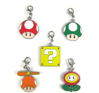 

lot 20 pcs (5 pcs/set) cartoon anime Mixed Super Mario game Enamel Metal Charm necklace Pendants DIY Jewelry Making