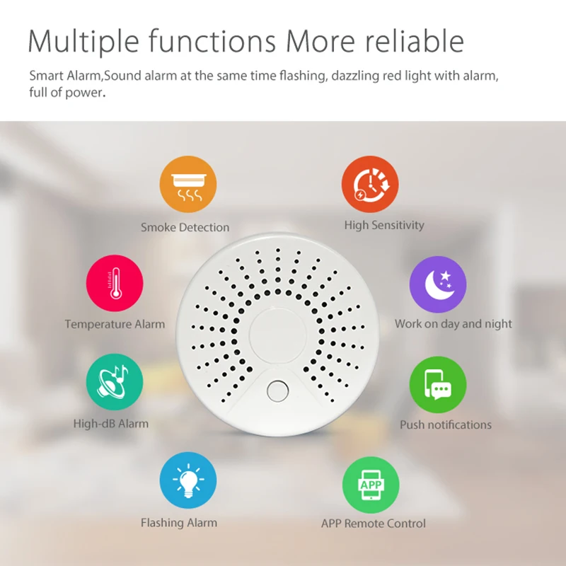 

Intelligent WiFi Smoke Detector Sensor Alarm Home Automation Alarm System Motion Warning SL@88