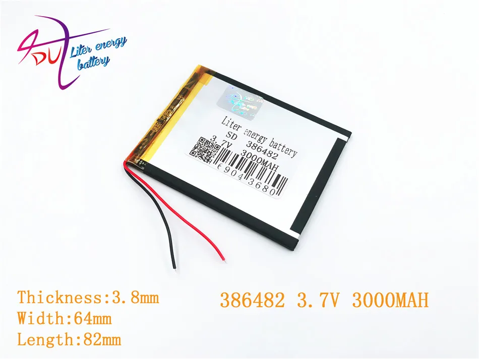 Литиевая батарея 386482 3,7 V 3000 mah литий-полимерный Батарея с защитой доска для VX787 VX530 VX540T VX585