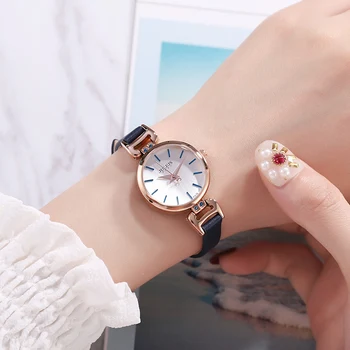 

Women Leather Strap Simple Fashion Casual Classic Quartz Watch Women's Good Beautiful Pretty girls Time Original Trendy Clock