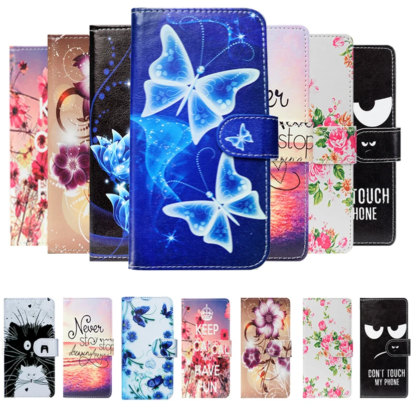 

For BQ BQ 5211 Case Cartoon Butterfly Wallet Cellphone PU Leather Case For BQ BQ-5211 Strike 2018 Fashion Lovely Cover Bag Shell