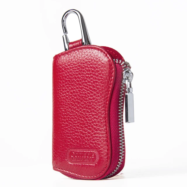 Contact S 100% Genuine Cow Leather Purse Car Key Wallets Fashion Women Housekeeper Holders High Quality Key Holder for Keys