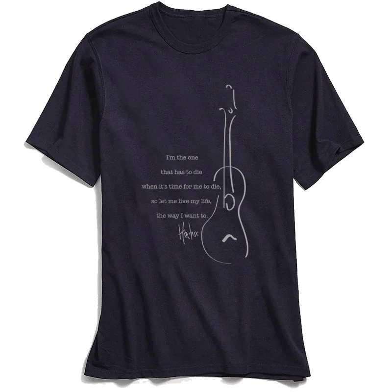  Men T Shirts Hendrix quotes Comics Tops T Shirt 100% Cotton Crewneck Short Sleeve Normal Tops Shirts Labor Day Hendrix quotes navy