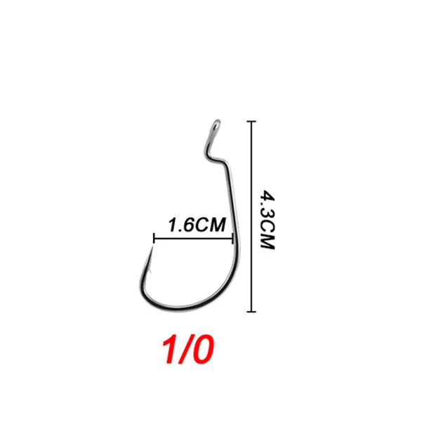 50 шт. углеродистая сталь рыболовные мягкие приманки Крючки рукоятка джига большие крючки на окуня свинцовая головка джиг кривошипный колючий крючок для мягкой рыболовной приманки - Цвет: 1-0