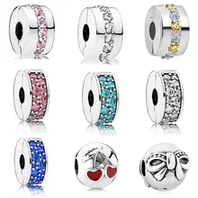 Новинка Европейский 1 шт Серебряный Блестящий путь элегантный спейсер клип безопасности diy бисера fit pandora браслет F035