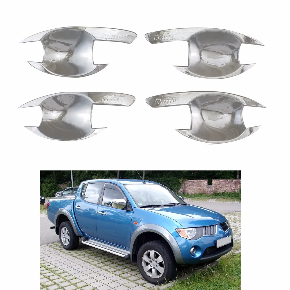 4 шт. Abs Хромированные крышки для дверных ручек Накладка Mitsubishi Triton L200 2005 2014