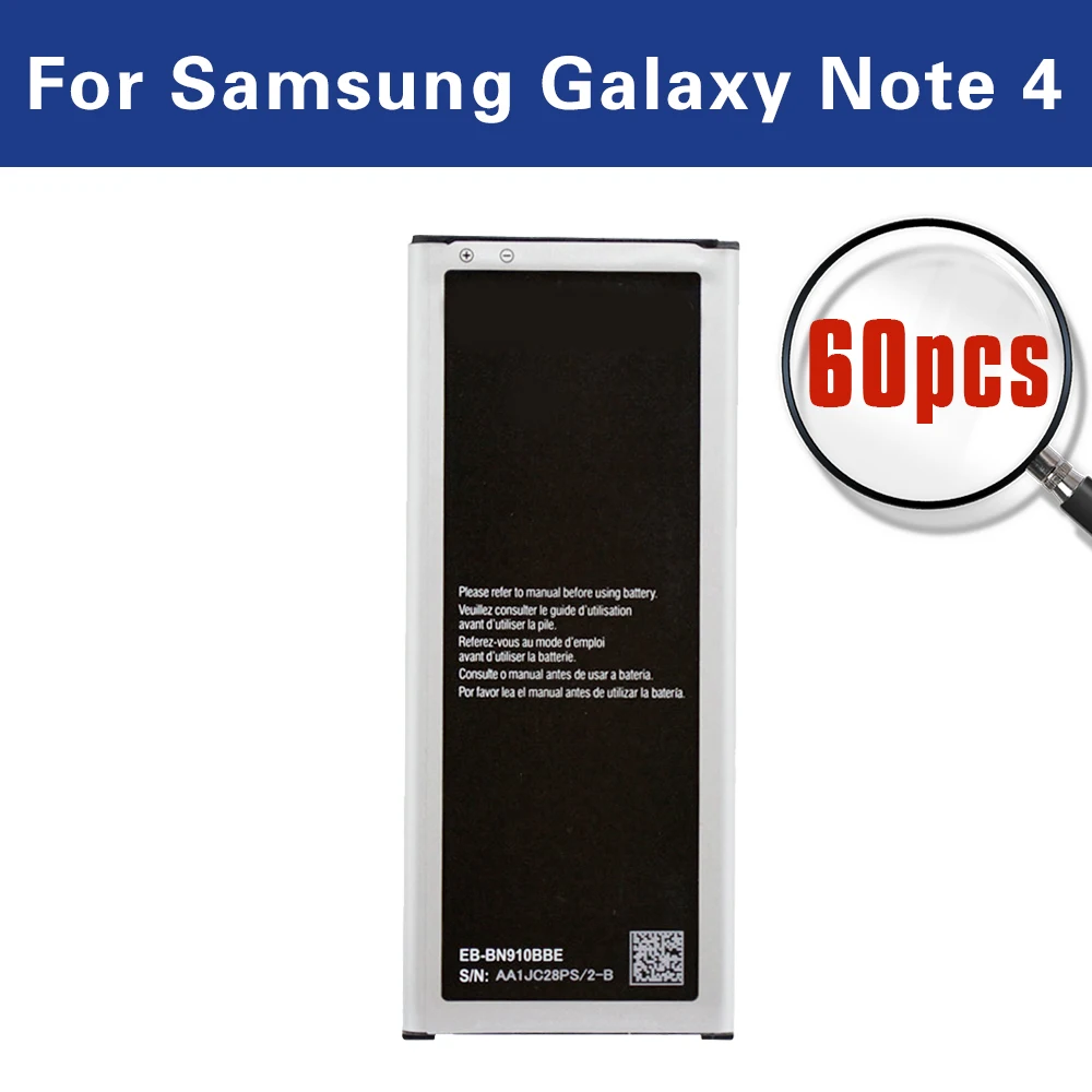 60 шт. Батарея EB-BN910BBE для samsung Galaxy Note 4 N9100 N910A N910U N910F N910H EB-BN910BBU фабрика питания |