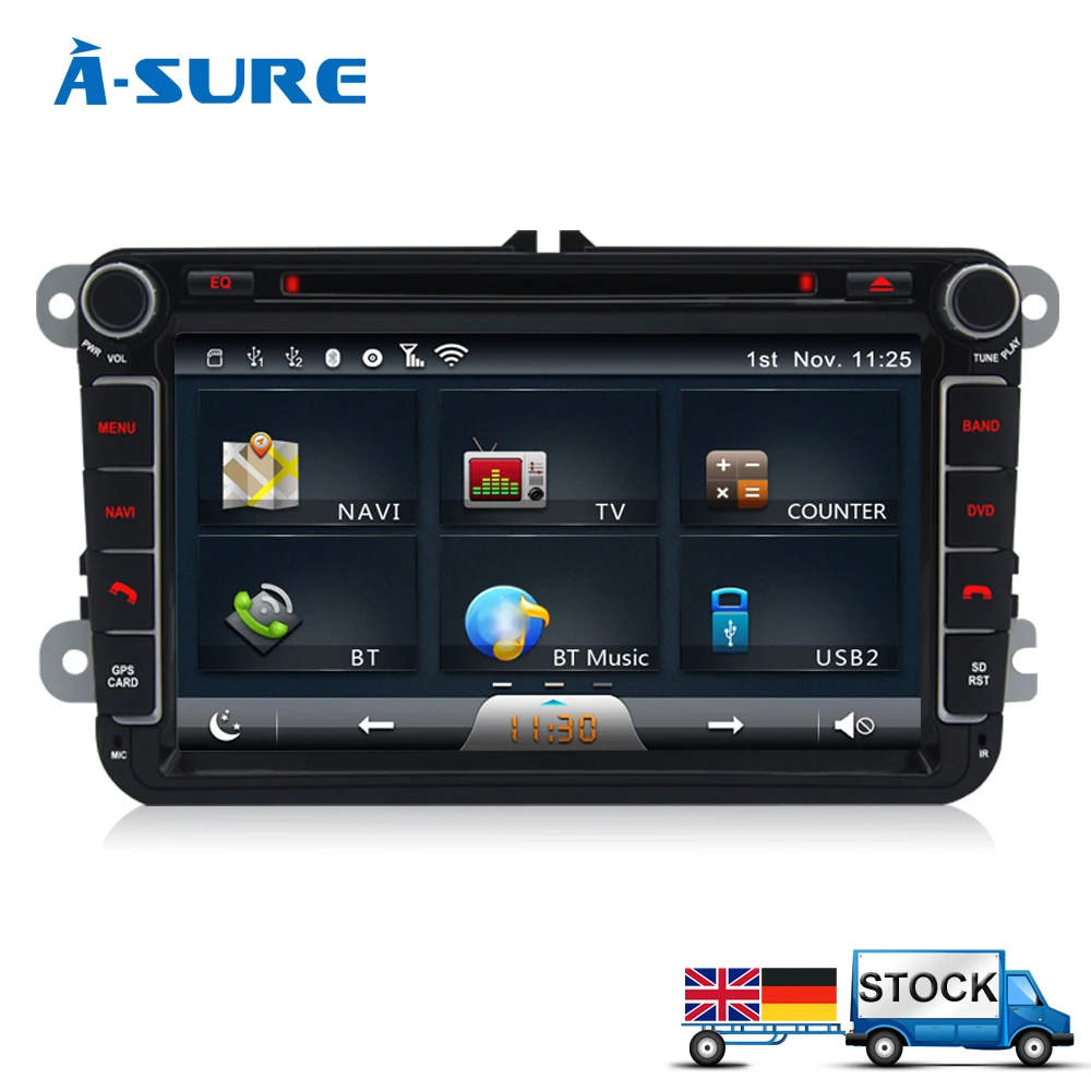 A-Sure 8 &quotАвто радио gps Sat DVD НАВИГАЦИЯ для VW Sharan Polo PASSAT B6 TIGUAN TOURAN CADDY GOLF 5 MK6 T5 сиденье
