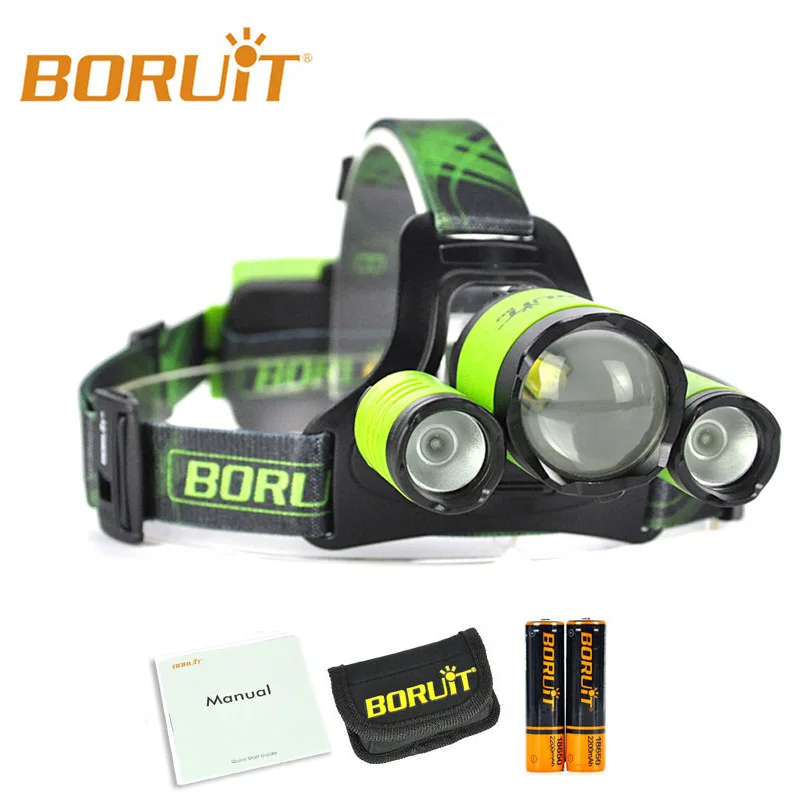 changeable BORUIT B22 Перезаряжаемые светодиодный Масштабируемые Фары XM-L2+ 2X XPE зеленый фара Micro USB фар Факел Рыбалка головного света - Испускаемый цвет: changeable