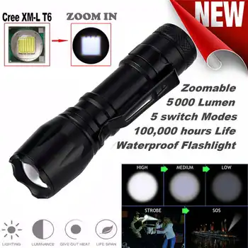 

New Super Bright T6 14500 Zoomable LED Flashlight Torch Lamp 3 Modes portable outdoor adventure travel lighting flashlight #3J31