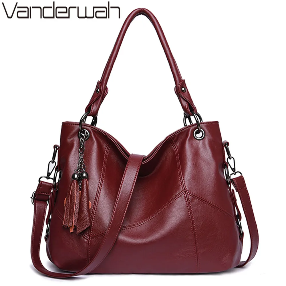 

VANDERWAH Leather Luxury Handbags Women Bags Designer Handbags High Quality Crossbody Bags For Women 2018 Casual Tote Sac A Main