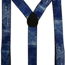 Новинка, 3,5 см ширина, 3 зажима, джинсовые синие подтяжки для мужчин