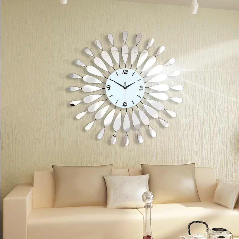 Luminousness Clocks Luxury Modern Wall Clock of the Mirror Plus Size