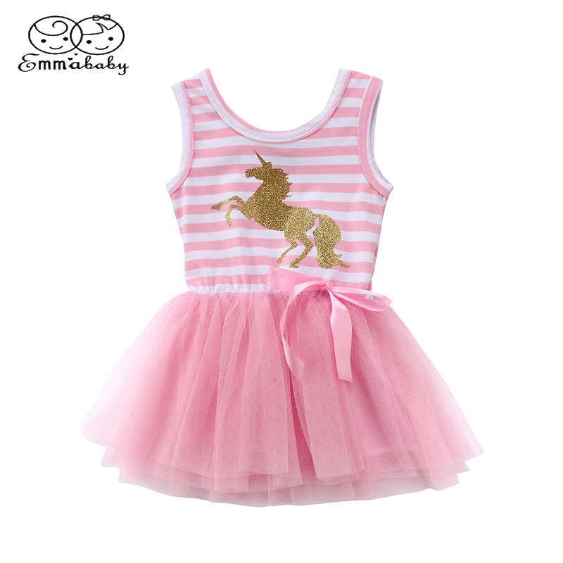 

Emmababy Summer Sleeveless Princess Lace Dress Baby Girls Toddler Kids Unicorn Dresses Casual Party Wedding Tutu dresses