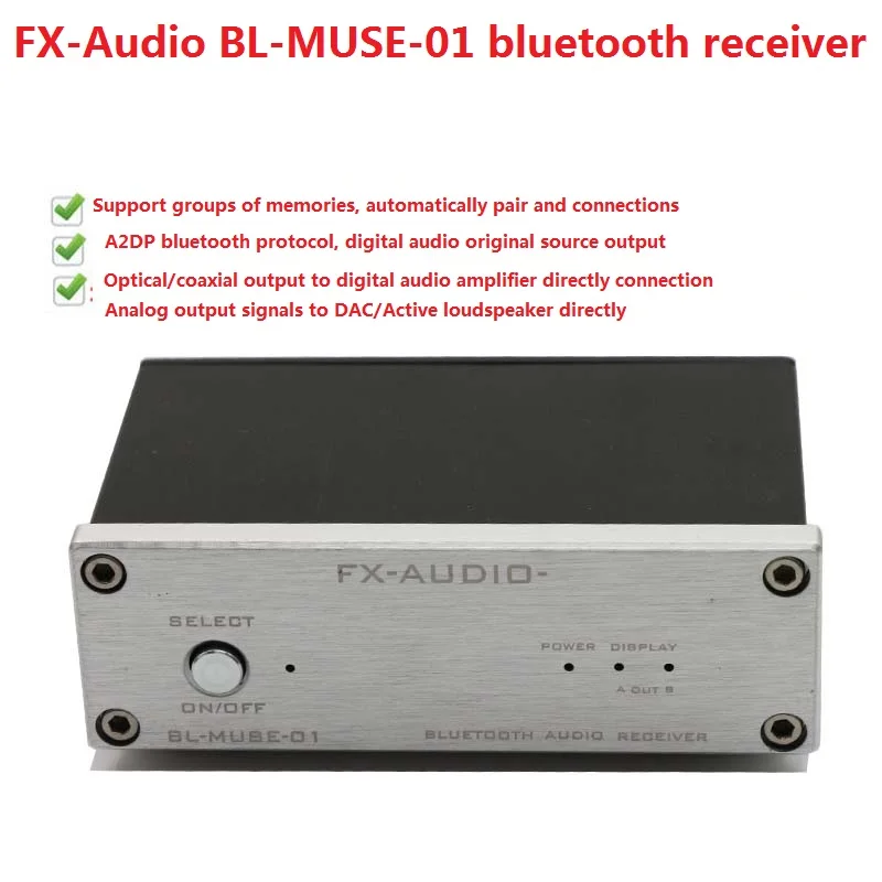 fx-аудио BL-MUSE-01 высокоскоростной HiFi Bluetooth CSR-57E6 аудио приемник Выход AUX/коаксиальный/оптический в цифровой усилитель/ЦАП