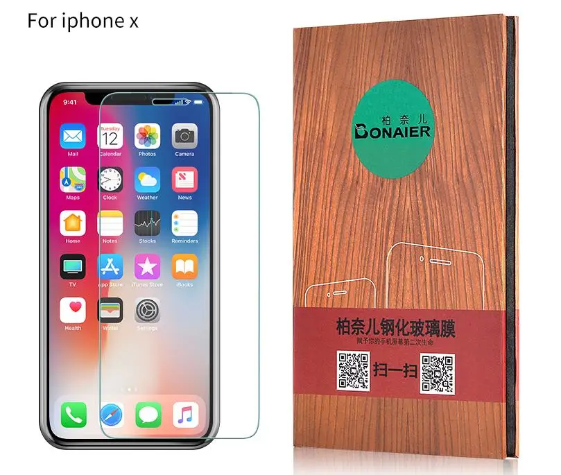

Bonaier 6D Curved Edge Full Cover Screen Protector For iPhone XS Max XR X 2.5D Tempered Glass On The For iPhone X 10 Glass Film