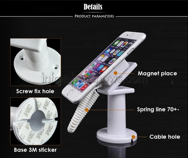 10 Pcs Acrylic Mobile Phone Security Display Stand Iphone Anti-Theft Holder With Retractable Device For Retail Shop Show