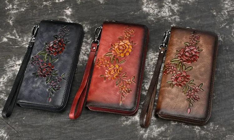 Billetera, натуральная кожа, винтажный длинный женский кошелек, винтажные стандартные кошельки
