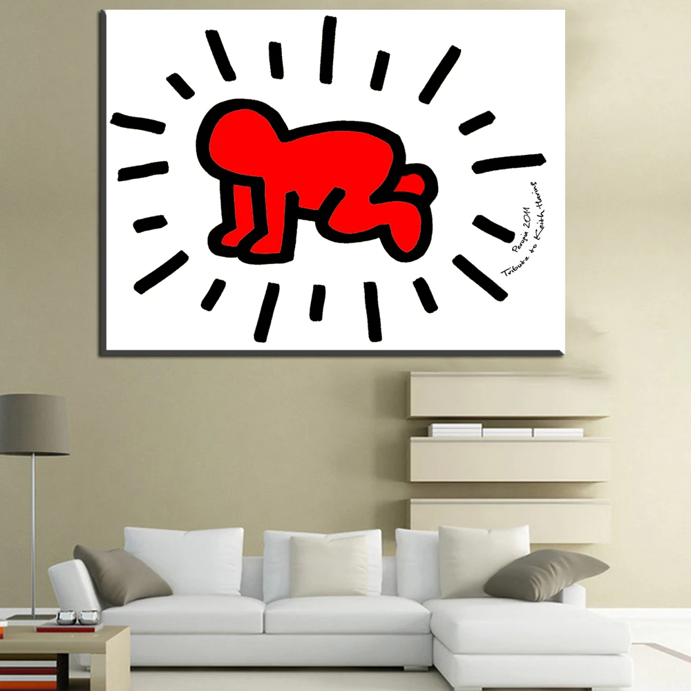 Zz1434 Einfache Leinwand Kunst Kleine Baby Keith Haring Leinwand Bilder Ol Kunst Malerei Fur Hauptdekoration Ungerahmt Leinwand Kunst Art Painting Canvas Artcanvas Picture Aliexpress