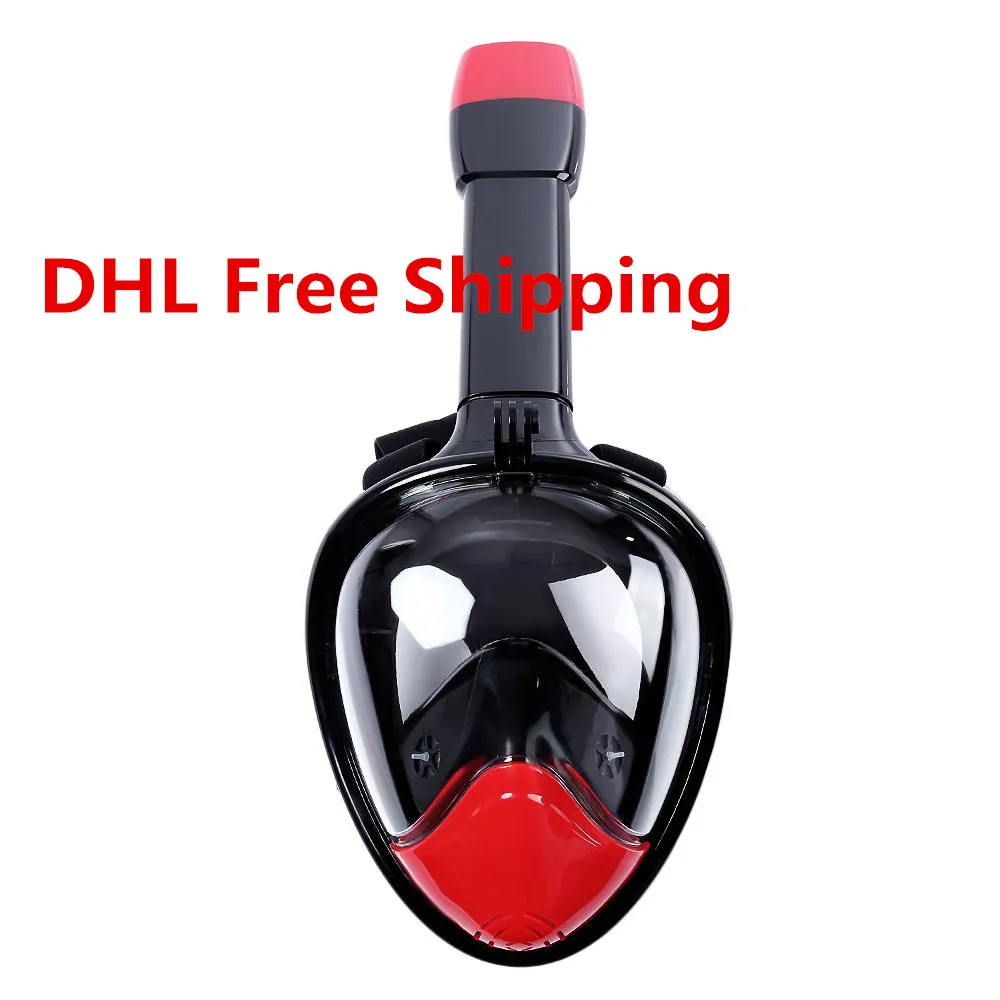 1pcs Newest Design Underwater Diving Swimming Gopro Camera Anti Fog Dry Snorkeling Full Face Mask Set Dry Snorkel Breath Smooth