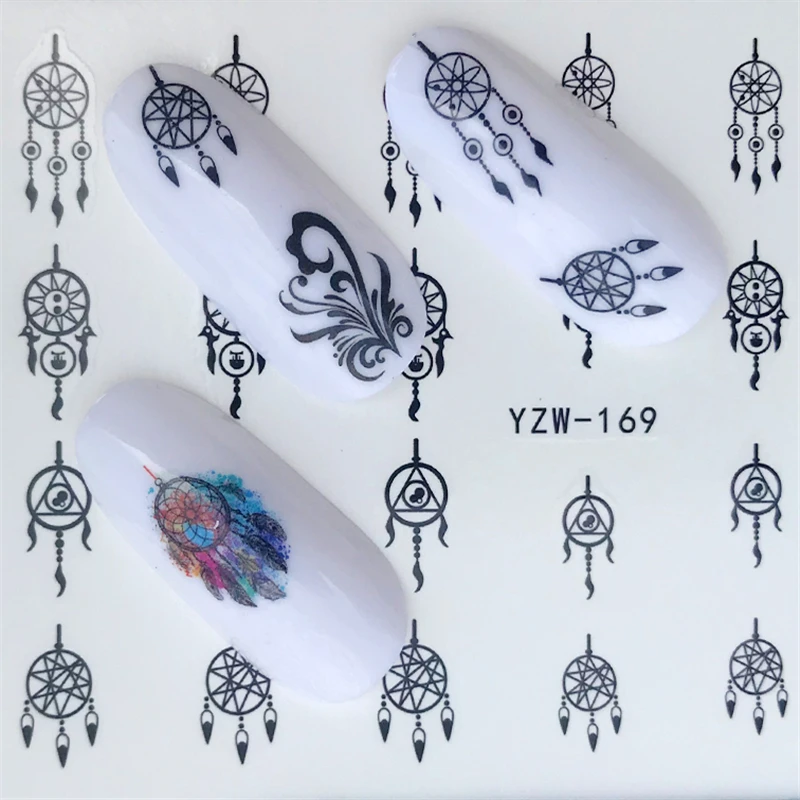 

FWC Mix White Black Dream Catcher Nail Art Water Transfer Decal Sticker For Nail Art Tattoo Slider Label