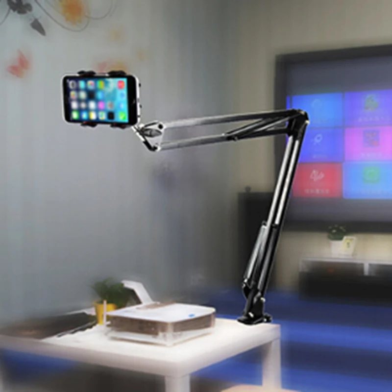  360 Rotation Long Arm Mobile Phone Stand Lazy People Desktop Table Mount Holder for iphone 7 8 for 