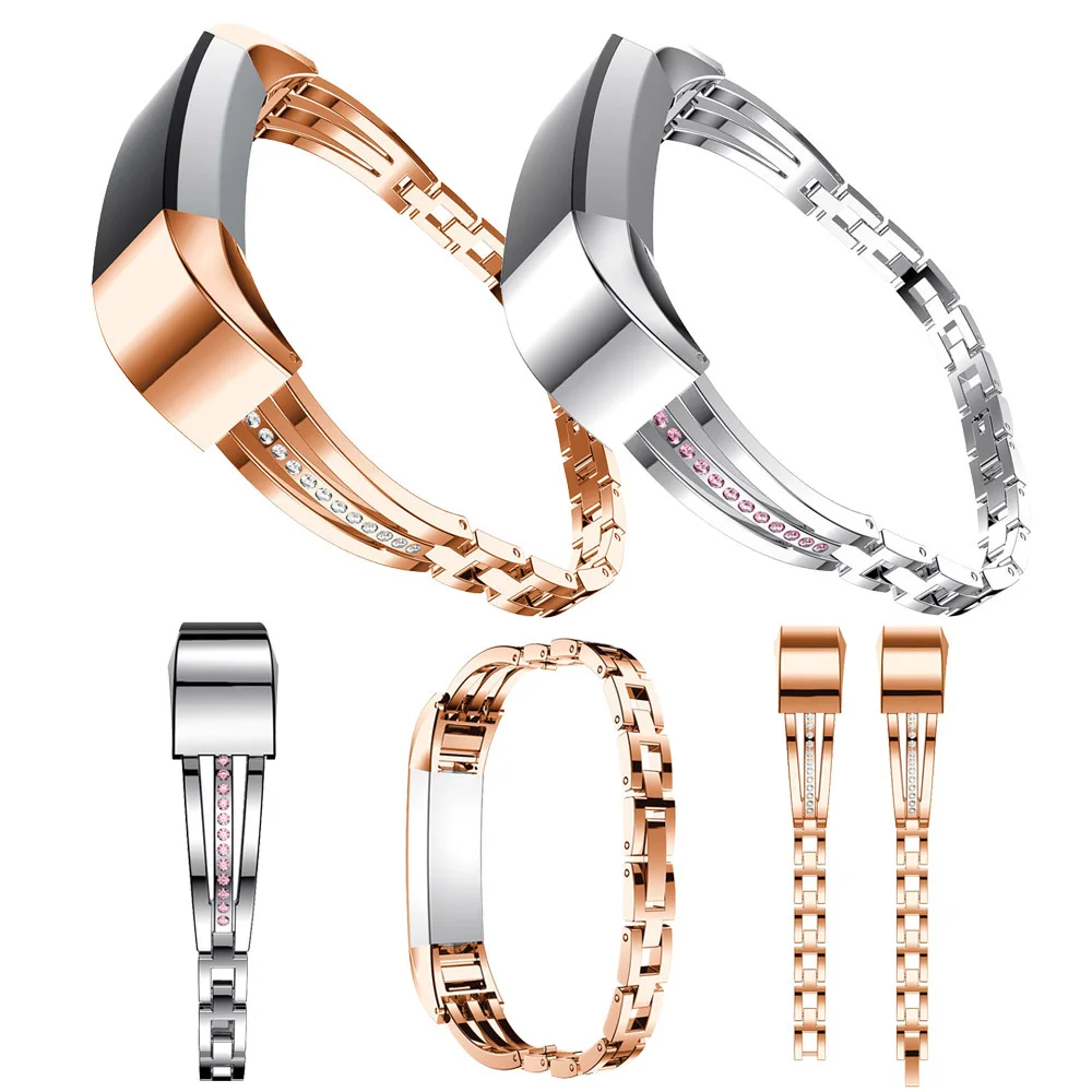 

For Fitbit Alta HR Metal Clasp Rose Gold Stainless Steel Watchband Wrist Strap Smart Bracelet Band Link For Fitbit Alta HR
