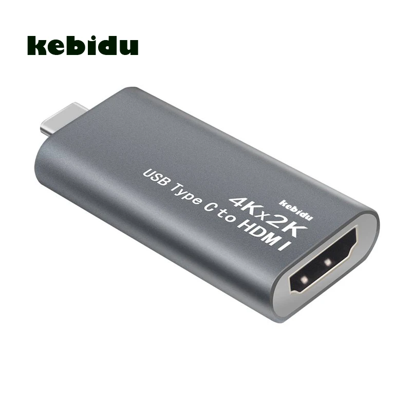 

kebidu USB 3.1 Type C To HDMI Female Adapter Connector Up to 4Kx2K HD For Macbook PC HDTV Projector Display