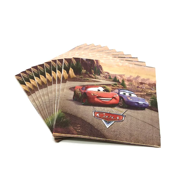 Disney Cars Theme 10pcs/lot Lightning McQueen Paper Napkins Family