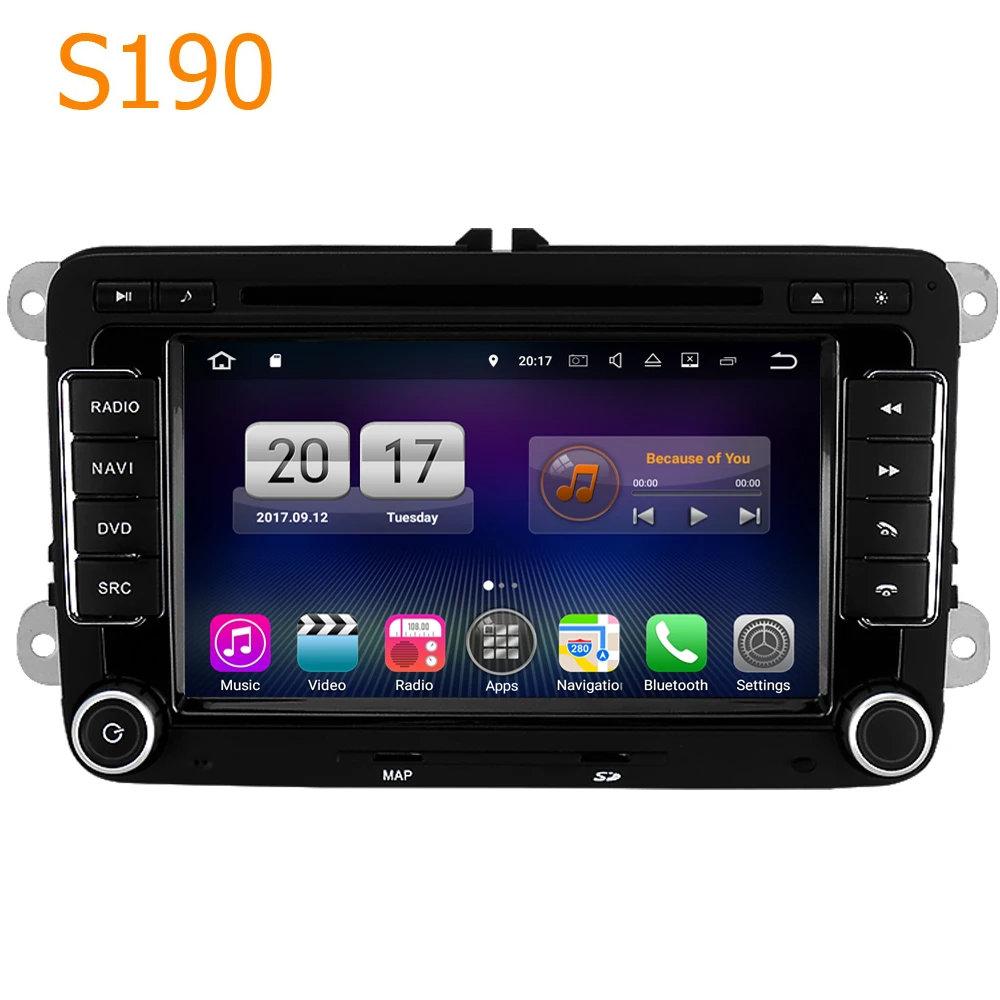Road Top Winca S190 Android 7.1 System 4 Core CPU Car GPS DVD Head Unit for VW Scirocco Golf EOS Rabbit T5 Caravelle Polo | Автомобили и