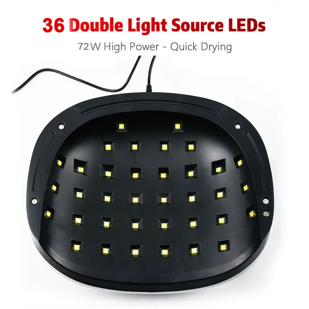 72 Вт/54 Вт автоматический сенсор Профессиональный 36 светодиодов УФ-лампа для ногтей светильник для ногтей гель-сушилка машина Гель-лак для ногтей с датчиком ЖК-дисплей