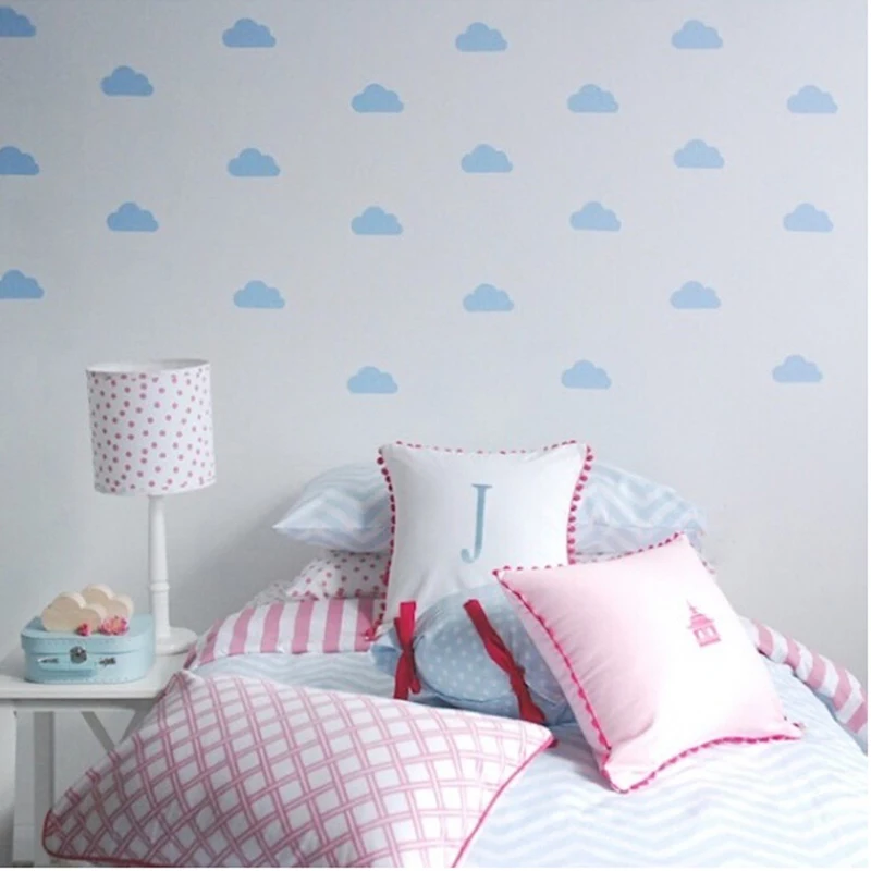 

38pcs Decorative DIY Tiny Clouds and Stars Art Mural Vinyl Wall Decal For Childrens Room Nursery Decoration