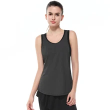 Одежда для йоги Свободный жилет для женщин Лето с нагрудники для спортзала скорость сухой одежды бег одежда серый жилет с нагрудники