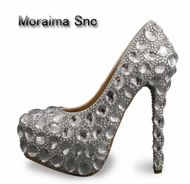 crystal embellished platform heels