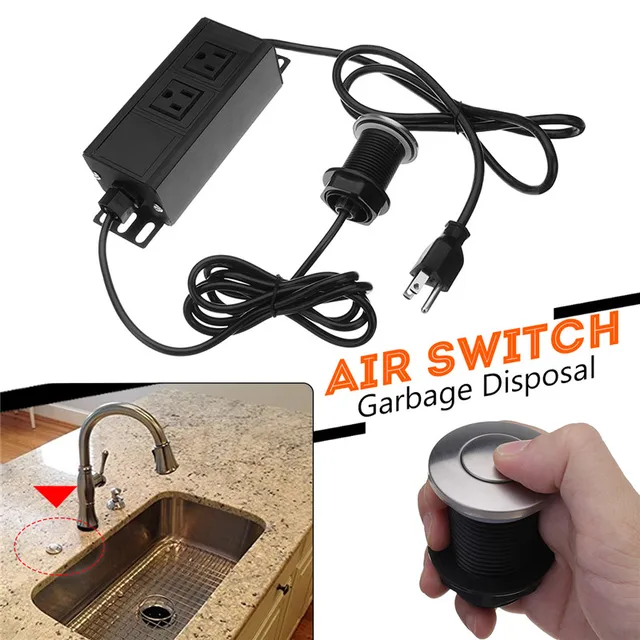 32mm Garbage Disposal Air Switch Unit Embly Push On Sink Top 32mm Garbage Disposal Air Switch Unit Embly Push On Sink Top Pressure 110v Us Plug
