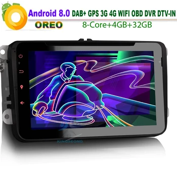 

8" Android 8.0 DAB+Autoradio Sat Nav GPS CD Car Stereo WiFi 3G RDS BT DVD Radio SD DVR Bluetooth DTV-IN USB for VW EOS