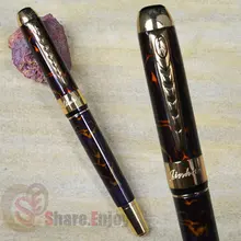 Роликовая Шариковая ручка Jinhao X250 черный и золотой с красным кластическим узором