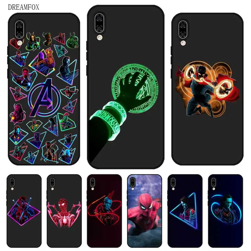 P218 Superheroes Черный силиконовый чехол для huawei Honor 8C 8X9 10 20i V10 V20 Note10 Max Lite Magic2 |
