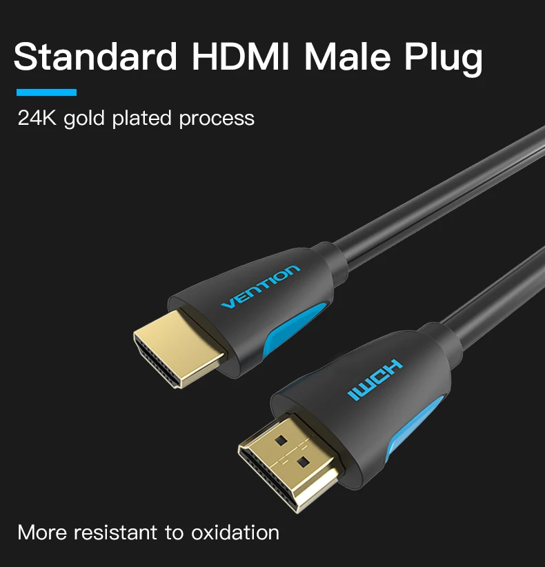 VEnTIOn HDMICable hdmi-hdmi кабель 5 м HDMI 2,0 кабель адаптер 4K 3D 1080P для Apple tv nintendo Switch lcd PS3 PS4 проектор ПК