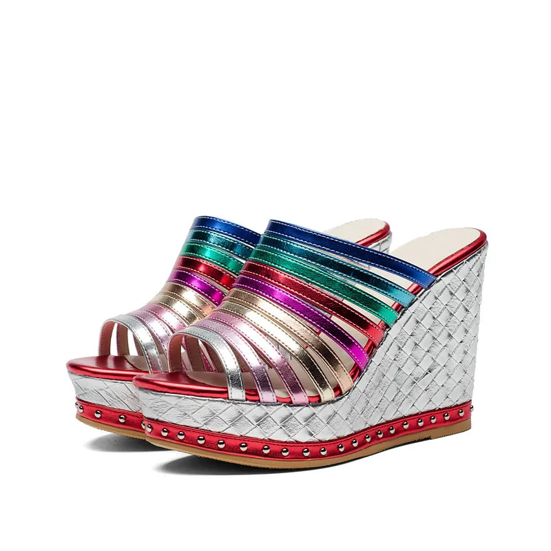 MORAZORA/Летняя обувь наивысшего качества; обувь на танкетке и высоком каблуке; женские босоножки; модная обувь из свиной кожи на платформе