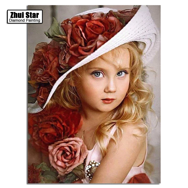 

Diy 5D Diamond painting cross stitch people crystal round diamond sets unfinish decorative full diamond embroidery girl icon SY