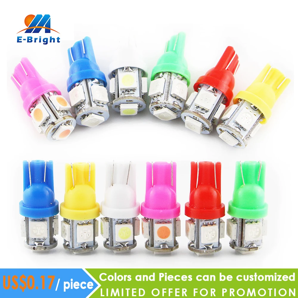 

100 Pieces T10 5050 12V W5W T10 LED Car 5 SMD 194 168 Car Auto Reading Lights Luggage Compartment Light Car Door Light LED Bulbs