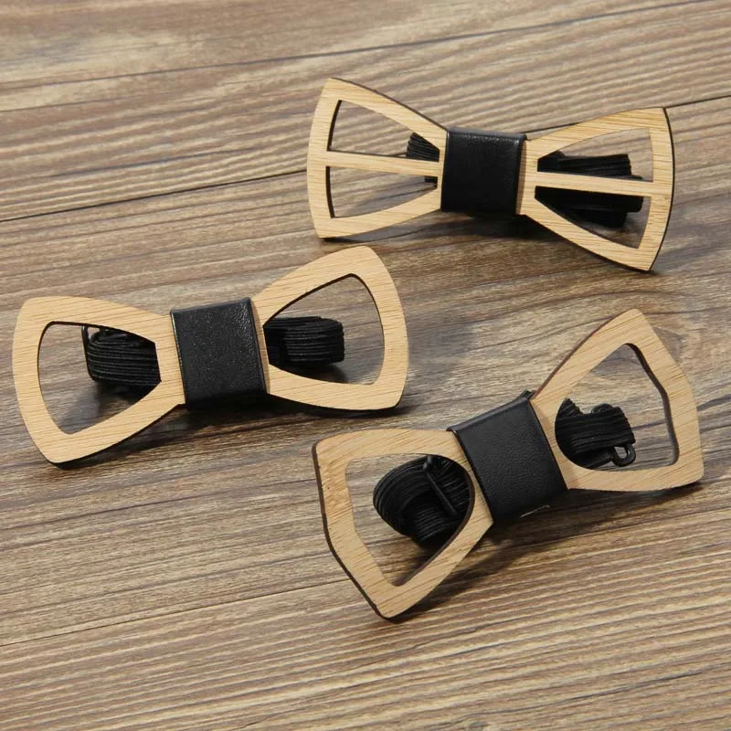 Light wood bow tie Gentleman Bow Ties Handmade Butterfly Wedding Party Bamboo Unique Tie for Man | Аксессуары для одежды